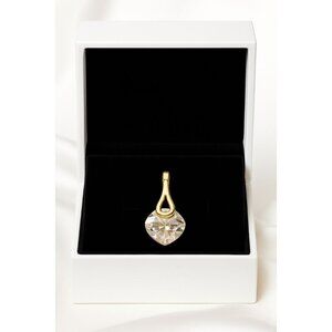 Gold & Clear Crystal Pendant Charm With Gift Box